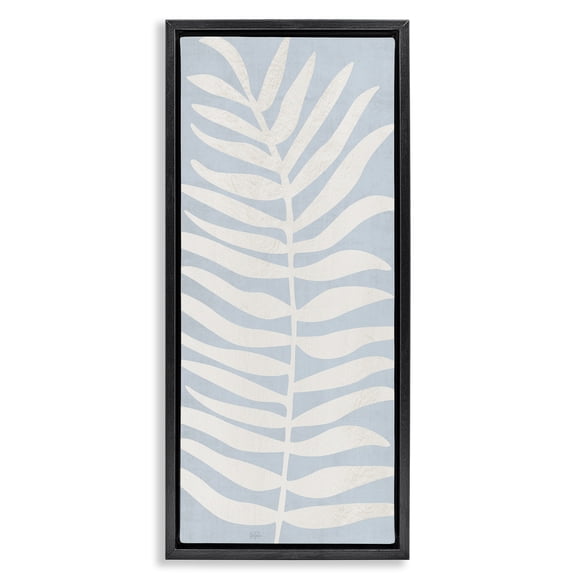 Stupell Industries Modern Minimal Leaf Silhouette Black Floating Frame Canvas Art, 11 x 25, by Natalie Carpentieri