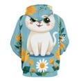 thumbnail image 3 of Cute Cat with Flowers 3D Print Hoodie Men Women Autumn Thin Pullover Sweatshirt Vintage Streetwear Tops, 3 of 6