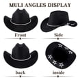 thumbnail image 3 of Wowstyle Wide Brim Cowboy Hat for Adult Men Women Cowgirl Hat with Diamond Glitter Band Western Cattleman Cowboy Rodeo Outfit for Outdoor Activities Parties Music Festive, 3 of 7