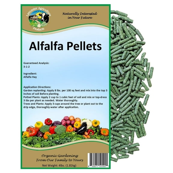 Alfalfa Meal Pellets 4 Pounds Fertilizer for Flowers, Vegetables & Trees - Ideal Rabbit Food, Hamster Food, Timothy Hay Alternative - Lancaster Agriculture Products