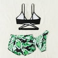 thumbnail image 6 of Fesfesfes Teen Girls Swimsuits Kids 3 Piece Tankini Bathing Suit Set Cute Bikini Swimwear with Shorts Girls' Tankini Sets 8-16 Years(Green,8-9 Years), 6 of 6
