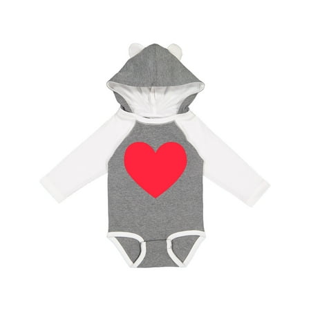 

Inktastic Valentine s Day Red Heart Gift Baby Boy or Baby Girl Long Sleeve Bodysuit