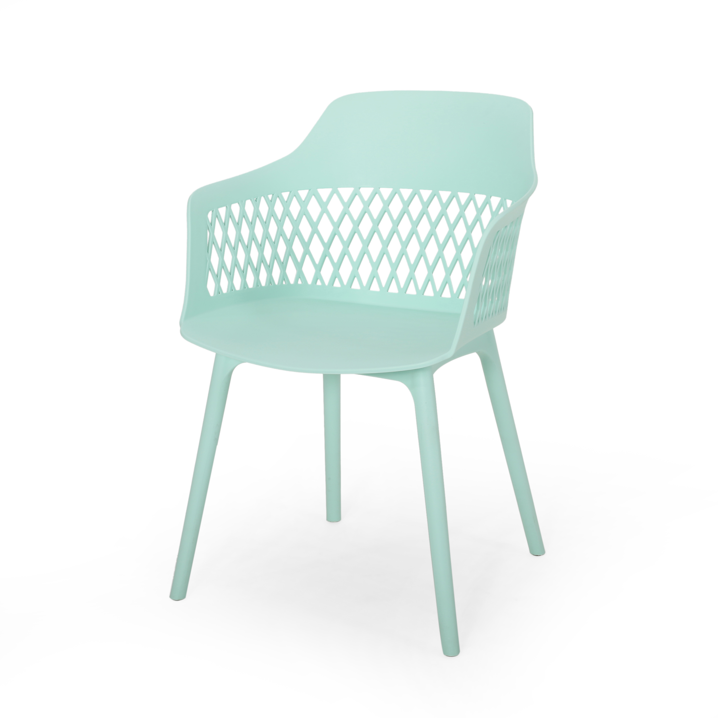 GDF Studio Airyanna Outdoor Modern Dining Chair, Set of 4, Mint - image 4 of 7