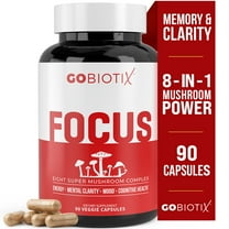 GoBiotix Focus 8 Mushroom Supplement Complex with Lion’s Mane & Reishi for Memory & Immune Support, 90 Ct