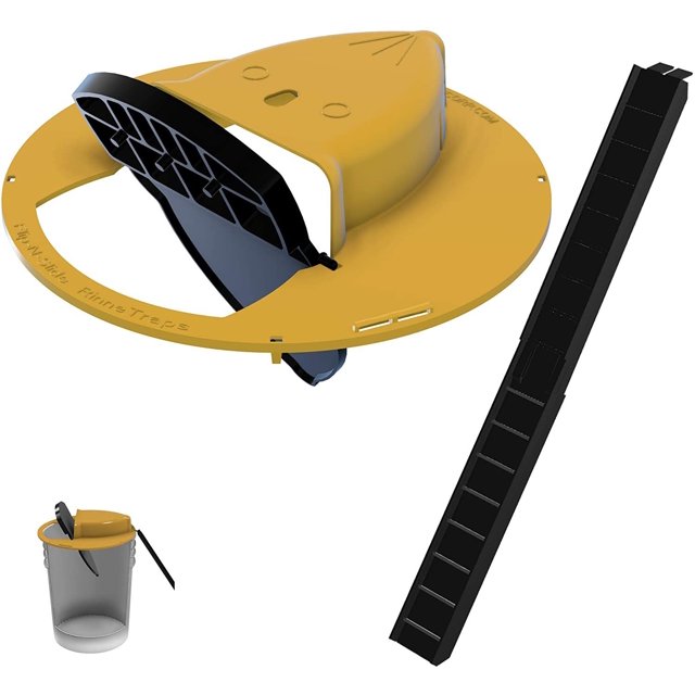 Trampa para ratas y ratones con tapa de cubo, herramienta para atrapar ratones, estilo trampilla, captura múltiple, reinicio automático, interior y exterior