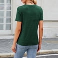 thumbnail image 4 of Icvfdpl Womens T Shirts Slim Fit Short Sleeve With Button Design Striped Pattern Top Casual Wear Outwear Skin-Friendly Xl, 4 of 5