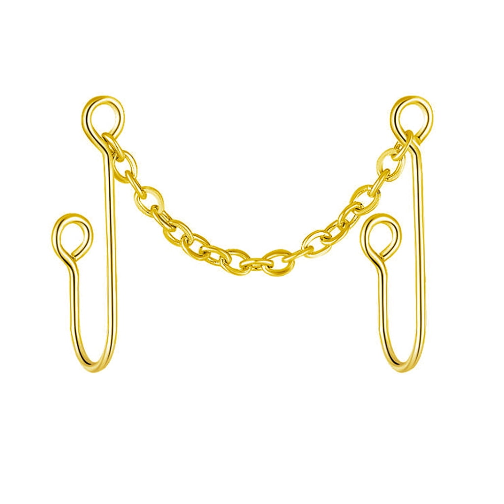 QUSENLON Silver/Gold/Black Nose Ring False Spacer Ring Nonperforated