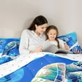 thumbnail image 5 of Feelyou Cartoon Sea Turtle Full Size Comforter Sets, Dreamy Ocean Animal Bedding Comforter Set, Marine Coral Reversible Bedding Sets, Lightweight Room Decor, 3 Pieces, 5 of 8