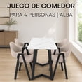 thumbnail image 2 of Juego de Comedor Estilo Mármol Ninon ALBA con 4 Sillas de Vinipiel Gris, 2 of 6