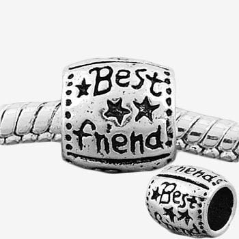 Round Best Friend Charm Bead. Compatible With Most Pandora Style Charm