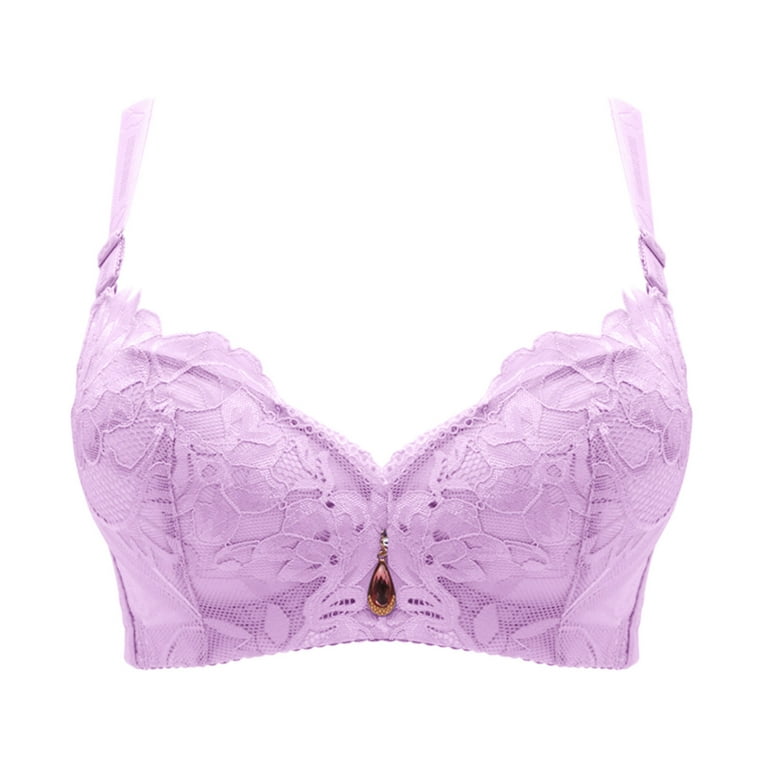 CAICJ98 Women'S Lingerie Pair Of Lace Women Underwear Cup Gathered  Adjustable Thin Lady Bra Purple,36/80E 
