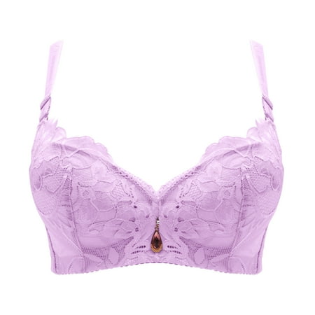 LEEy-World Womens Lingerie Floral Crop Cami Underwear Bra Lace Bralet Lingerie Bralette Women Corset Tank Purple 38/85D