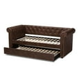 thumbnail image 5 of Allora Mid-Century Faux Leather Twin Daybed with Trundle in Brown, 5 of 10