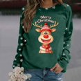 thumbnail image 4 of Merry Christmas Sweatshirts for Women 2025 Long Sleeve Crewneck Cute Reindeer Graphic Sweatshirt Pullover Tops, 4 of 6