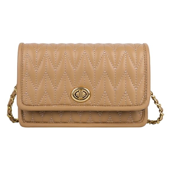 GASTROPOD Women Genuine Leather Shoulder Bag Ladies Fashion Clutch Purses Quilted Crossbody, Khaki