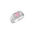 thumbnail image 3 of RYLOS Men's Ring 14K White Gold Ring, 7MM Round Shape Gemstone Designer Style Rings Pink Ice October Birthstone Rings Gold Size 13, 3 of 7