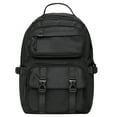 thumbnail image 1 of KAUKKO Vintage Casual polyster and Leather Rucksack Backpack (Nylon Black), 1 of 5