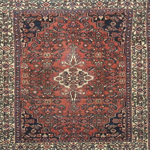 Ahgly Company Machine Washable Indoor Square Traditional Orange Salmon Pink Area Rugs, 7' Square