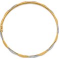 thumbnail image 2 of 14K Yellow & Rhodium White Polished Satin D/C Flexible Bangle Made In Indonesia db597, 2 of 5