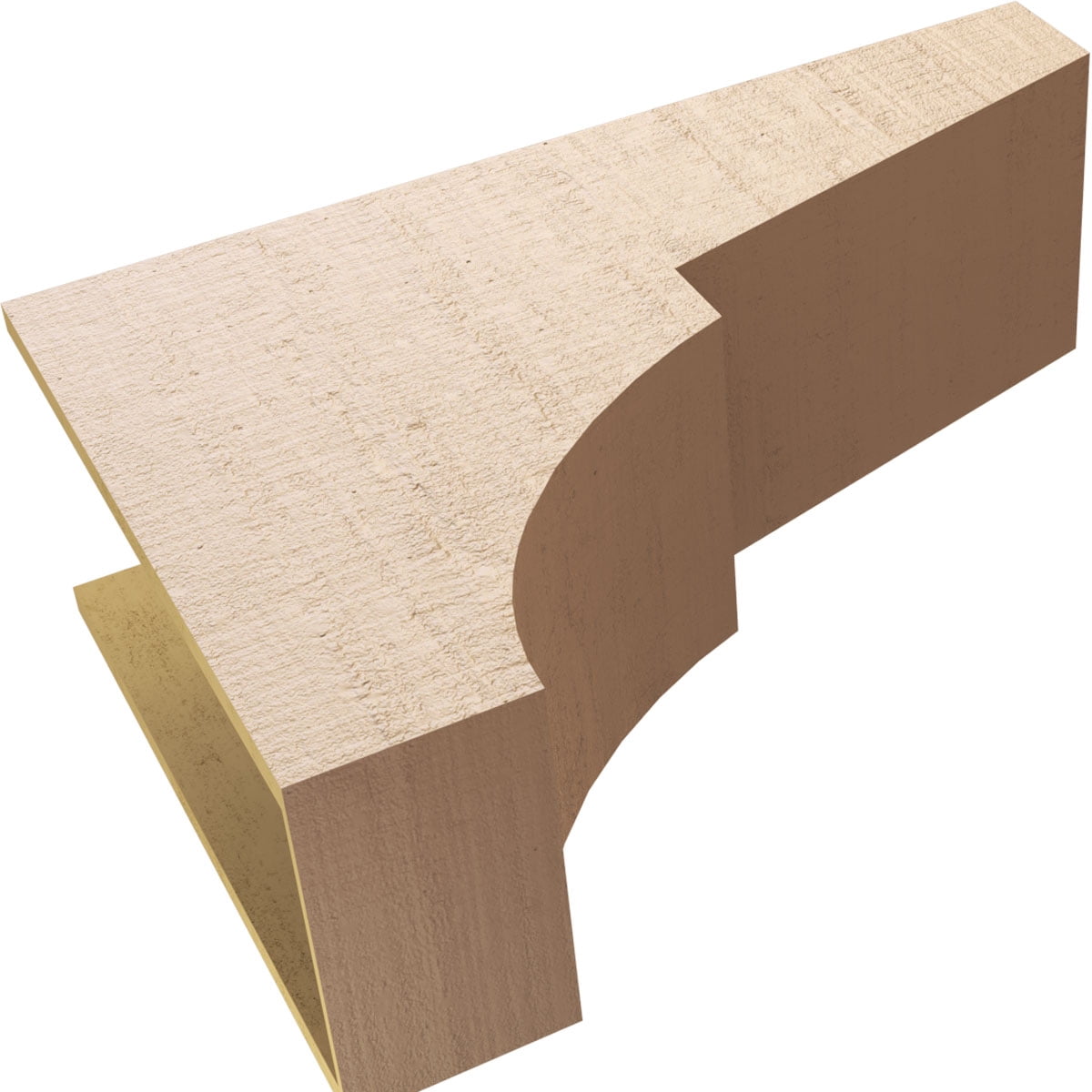 12"W x 36"D x 24"H Classic Monterey Rough Cedar Woodgrain TimberThane Corbel, Primed Tan