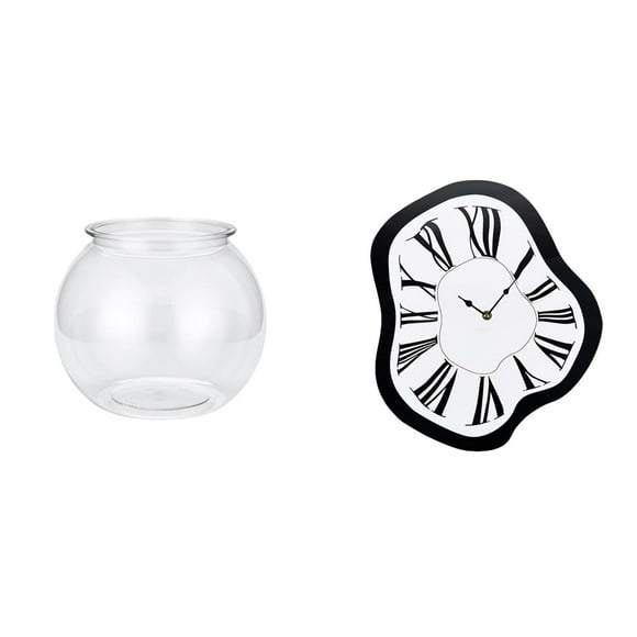Reloj De Pecera Distorsionado Creativo, Pequeño Y Redondo, Para Oficina, Mesa, Decoración Del Hogar, Reloj De Pared único Con Efecto De Fusión Para Escritorio, Tienda, Plantas.