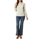 thumbnail image 2 of Blusa floral con cuello de lazo lateral para mujer INSPIRE CHIC de manga larga color púrpura M, 2 of 7