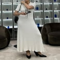 thumbnail image 4 of PENGXIANG Femmes Été Casual Robe Longue Patchwork Tour vers le Bas Robe Col, 4 of 9
