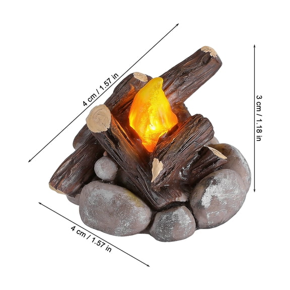 LOLIPPYY Dollhouse Campfire Miniature Fake Fire Decoration Realistic Design 1Pack