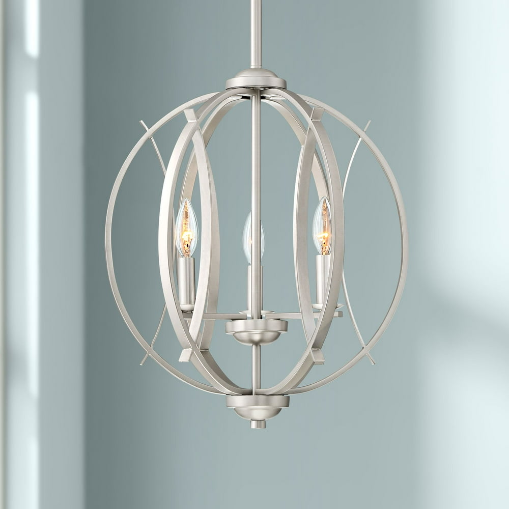 Possini Euro Design Brushed Nickel Orb Pendant Chandelier 16" Wide