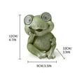 thumbnail image 3 of Gmogad LED Solar Powered Frog Garden Statue - Waterproof Resin Outdoor Decor with Auto Night Light, Cute Patio/Pond Ornament for Yard & Lawn, 3 of 7
