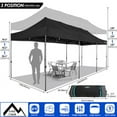 thumbnail image 3 of COBIZI 10'x30' Pop up Canopy,Party Tent Outdoor Event Instant Gazebo,Waterproof Commercial Heavy Duty Canopy for Events with 8 Sidewalls and 4 Sandbags,Wheeled Carry Bag,Black, 3 of 15