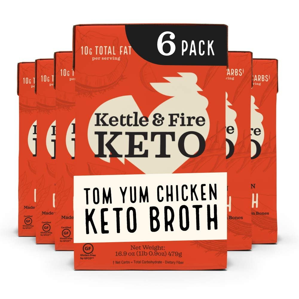 Tom Yum Chicken Keto Bone Broth, Chicken by Kettle and Fire, Keto Diet, Paleo Friendly, Gluten