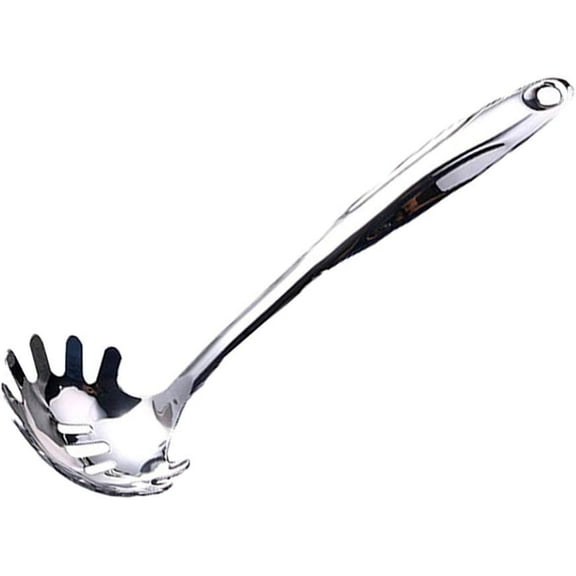 Spoon Spaghetti Server Stainless Steel Colander Ladle with Ergonomic Handle Kitchen Spaghetti Fork for Noodles Pasta Tableware