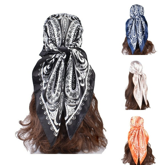 Vintage Style Printed Square Scarves for Women Fashion Headwear Accessory with Unique Pattern Design