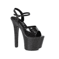 thumbnail image 2 of 7" Heel Pointed Stiletto Sandal With Metallic Platform & Upper, 2 of 2