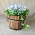 thumbnail image 4 of Necvior Plant Pots Wood Barrels Planter Indoor Outdoor Flower Pots Container Decorations for Garden Farmhouses Home Small Bucket, 4 of 15