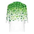 thumbnail image 4 of VgaVtl St Patrick Day Shirts for Women 3/4 Sleeve V-Neck T-Shirt Women Casual Workout Regular Shamrock Classic Tops, 4 of 5