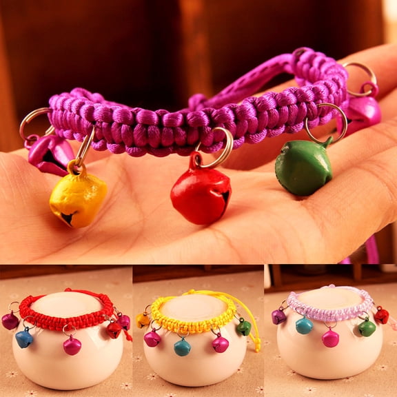 Cheers.US With Bells Design, This Adorable Pet Collar This Braided Pet Necklace Can be Served As a Gift to Your Pets, It is a Exquisite Craft
