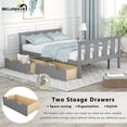 thumbnail image 3 of Bellemave Full Size Platform Bed with Storage Drawers, Wood Full Bed Frame with Headboard and Footboard for Teens & Adults, Modern Storage Bed (Gray), 3 of 10
