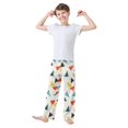 thumbnail image 2 of FORMRS Boys Pajama Pants with Pockets Size 6-8Y Kids Lounge Sleep Bottoms, Beige Triangles, 2 of 8