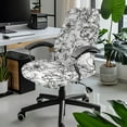 thumbnail image 2 of ZIATUBLES Vintage Sketch Flower Print Stretch Gaming Chair Cover Soft Dustproof Rotating Chair Desk Chair Cover Universal Rotating Chair Slipcovers Protector with Snap Button, L, 2 of 7