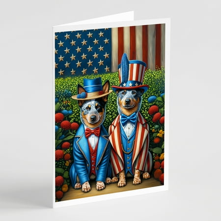 All American Australian Cattle Dog Greeting Cards Pack of 8 7 in x 5 in
