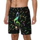 thumbnail image 1 of Balery Music Notes Bañador para hombre, shorts de playa de secado rápido con entrepierna y forro de compresión-Small, 1 of 6