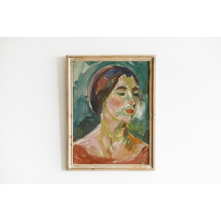 Abstract Woman Portrait, Moody Wall Art, Vintage De Er Trendy Wall Art Printed And Shipped Home Decor #88, Unframed Poster Size 12x18