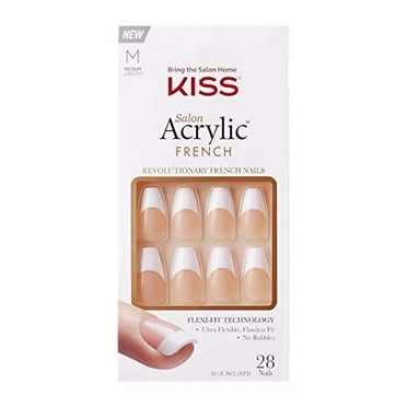 Kiss Salon Acrylic Nude French Nails, 28 Ea - Walmart.com