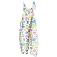 thumbnail image 3 of QATAINLAV Easter Jumpsuits for Women 2025 Cute Rabbit Egg Graphic Wide Leg Overalls Casual Adjustable Strap Cotton Linen Holiday Rompers with Pockets Multicolor L Clearance, 3 of 6