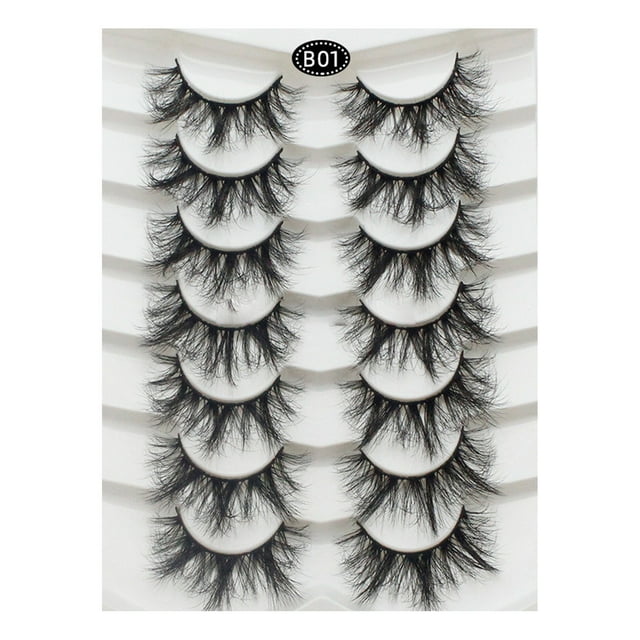 DHARMONAL False Eyelashes Lashes 5 Pairs Soft Lashes 3D 6D Volume Long Eyelashes Pack 50 Pair Strip Lashes That Look like Extensions Mapping Stickers Lashes Strips 3d False Eyelashes
