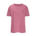 thumbnail image 3 of Busydd Womens Summer Tops Casual Round Neck Short Sleeve T-Shirt Tops Fashion Solid Loose Fit Basic Blouse Tops, 3 of 4