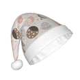 thumbnail image 2 of KLL Christmas Hats for Adults Plush Rabbit In Space Print Santa Hat Xmas Fluffy Santa Claus Hat for Women Men, 2 of 6