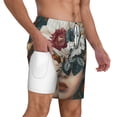 thumbnail image 2 of Balery Floral Head Dreamscape Mens Swim Trunks Swim Shorts for Men Quick Dry Inseam Beach Shorts with Compression Liner Pocket-X-Large, 2 of 9